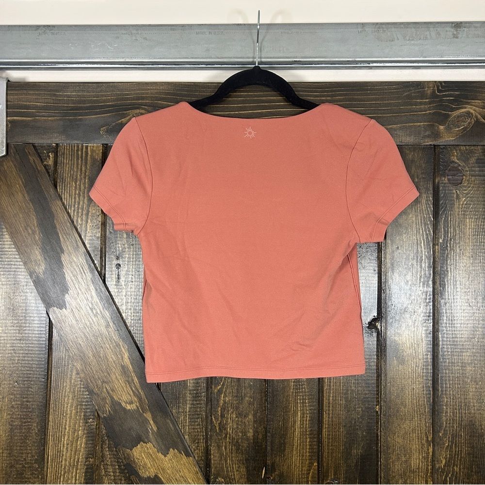 Offline by Aerie Pink Real Me Square Neck Tee Women’s Size M Crop Top - Picture 5 of 9
